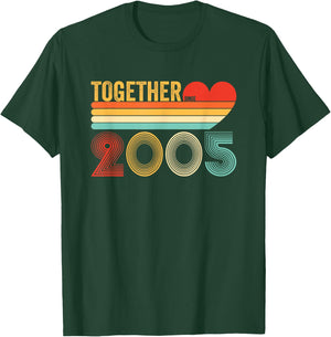 Together Since 2005 Retro Couple 17th Anniversary Shirt T-Shirt - T-Shirt | Forest
