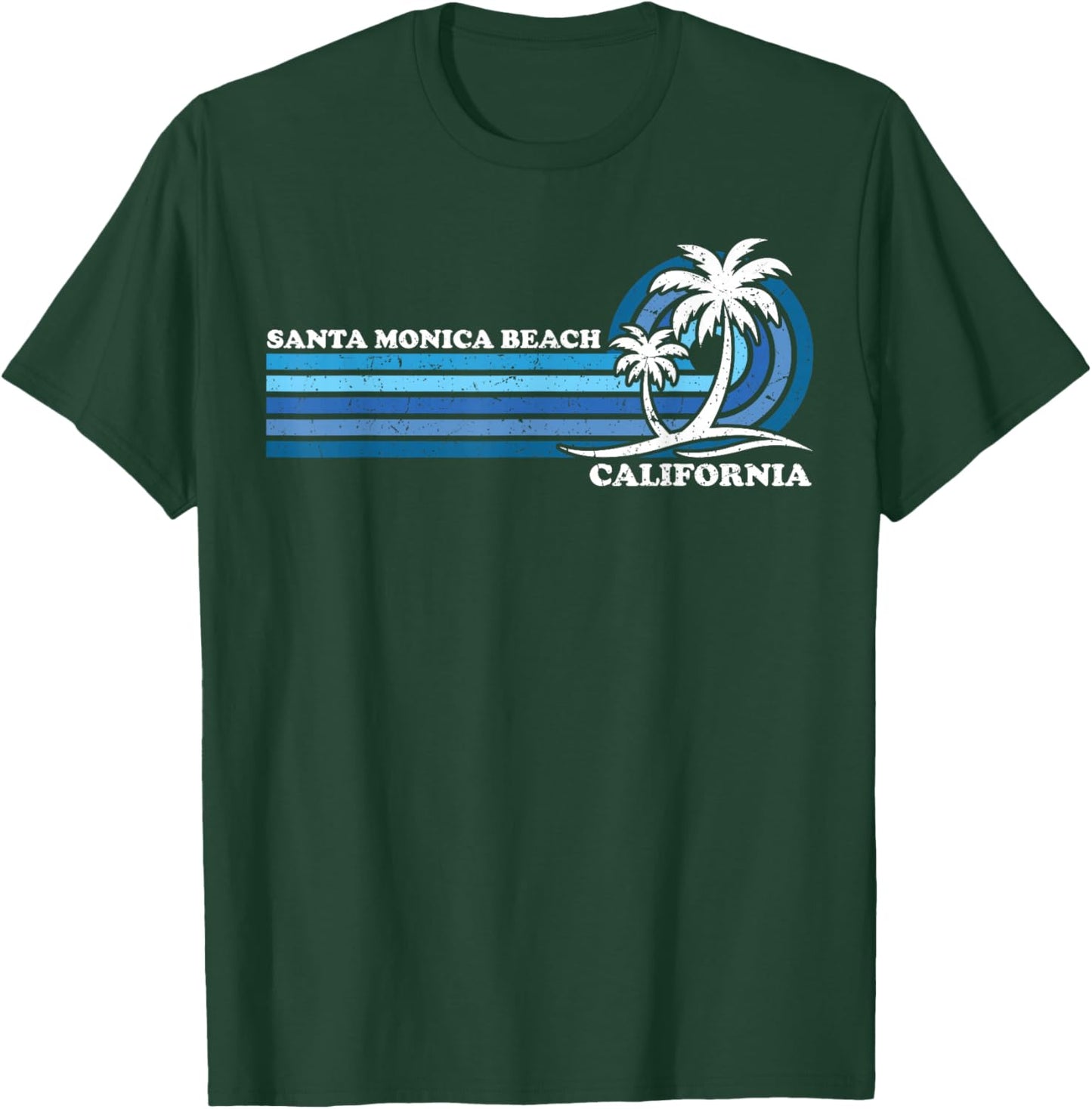 Retro Vintage Family Vacation California Santa Monica Beach T-Shirt - T-Shirt | Forest