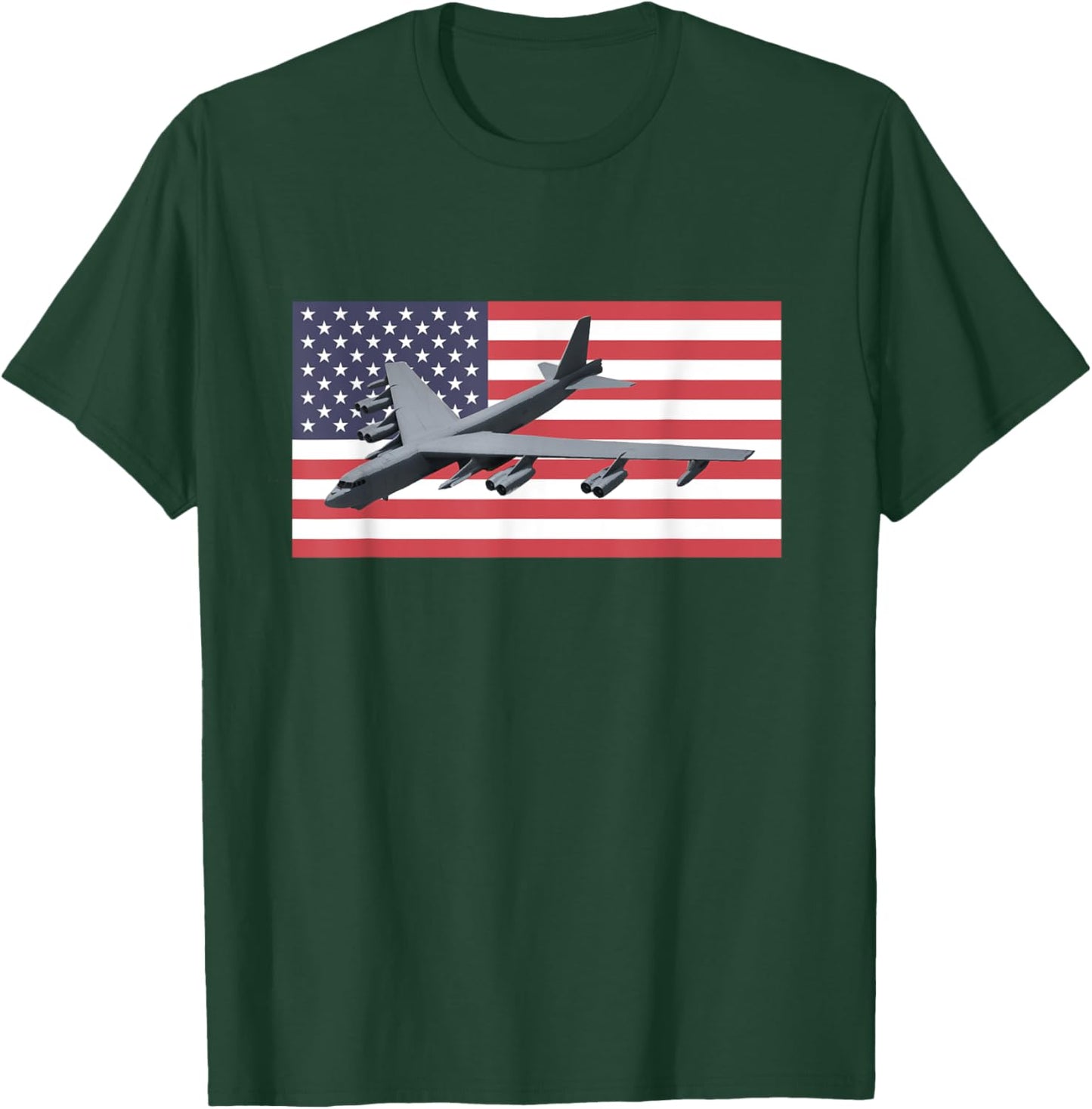B-52 Stratofortress Bomber US American Flag T-Shirt - T-Shirt | Forest