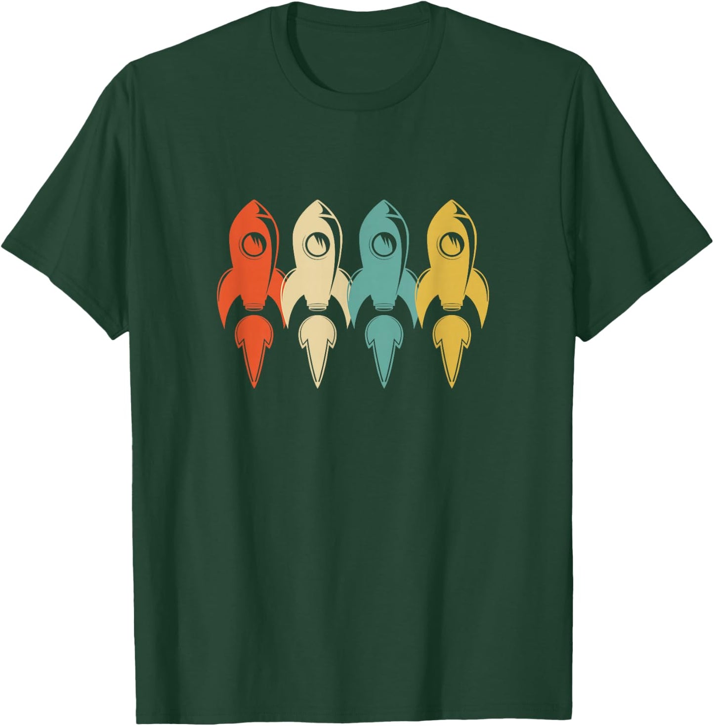 Vintage Retro Art Design Rocket Gift Fun T-Shirt - T-Shirt | Forest