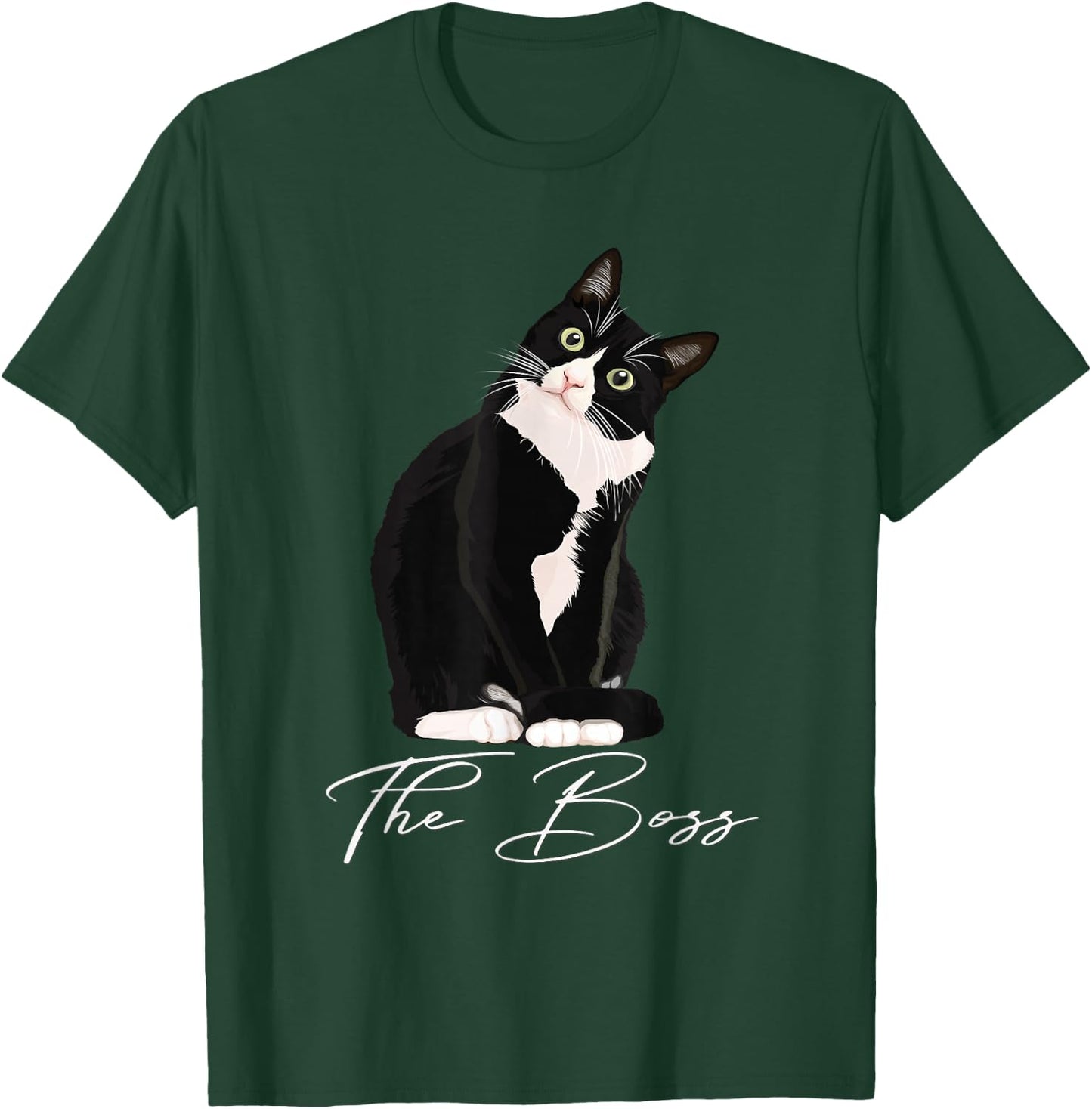 Boss Tuxedo Cat Lovers Funny Shirt for Mom Dad Gift T-Shirt - T-Shirt | Forest
