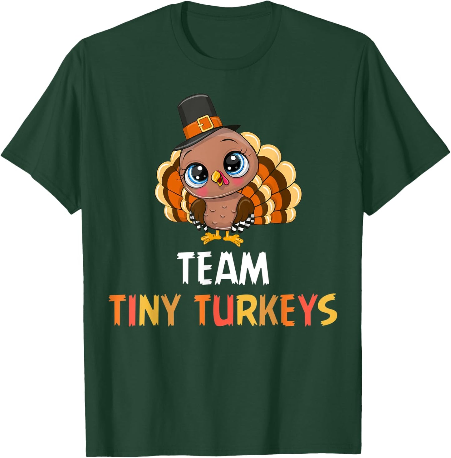 Turkey Thanksgiving Team Tiny Turkeys Nurse Fall NICU Nurse T-Shirt - T-Shirt | Forest