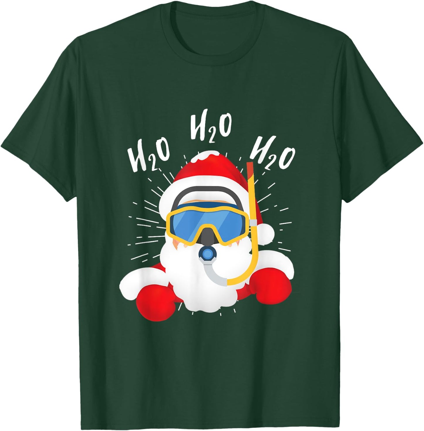 H2o Santa Claus Snorkeling Diving Chistmas Season T-Shirt - T-Shirt | Forest