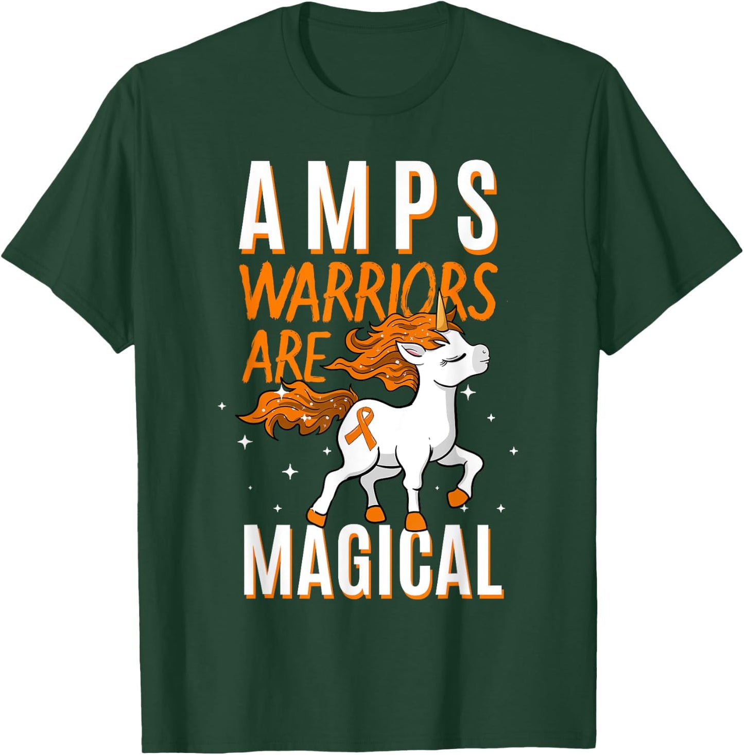 AMPS Warrior Amplified Pain Syndrome Awareness Unicorn Lover T-Shirt - T-Shirt | Forest