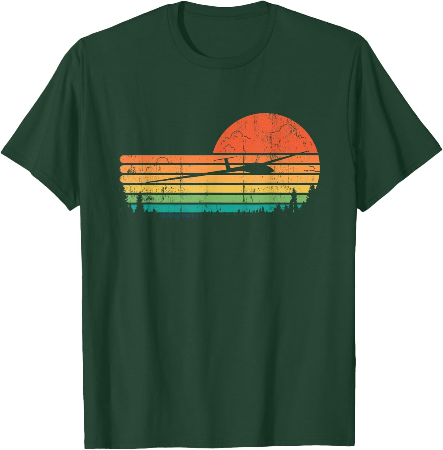 Glider Plane Soaring Airplane Pilot T-Shirt - T-Shirt | Forest