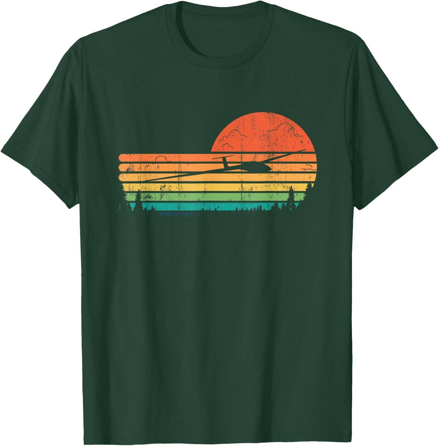 Glider Plane Soaring Airplane Pilot T-Shirt - T-Shirt | Forest