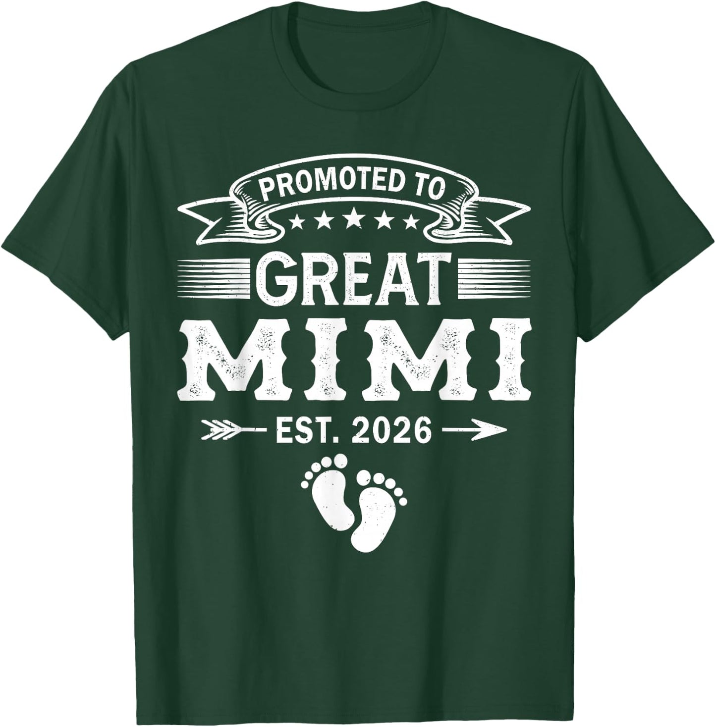 Promoted to Great Mimi Est 2026 Family Great Mimi T-Shirt - T-Shirt | Forest