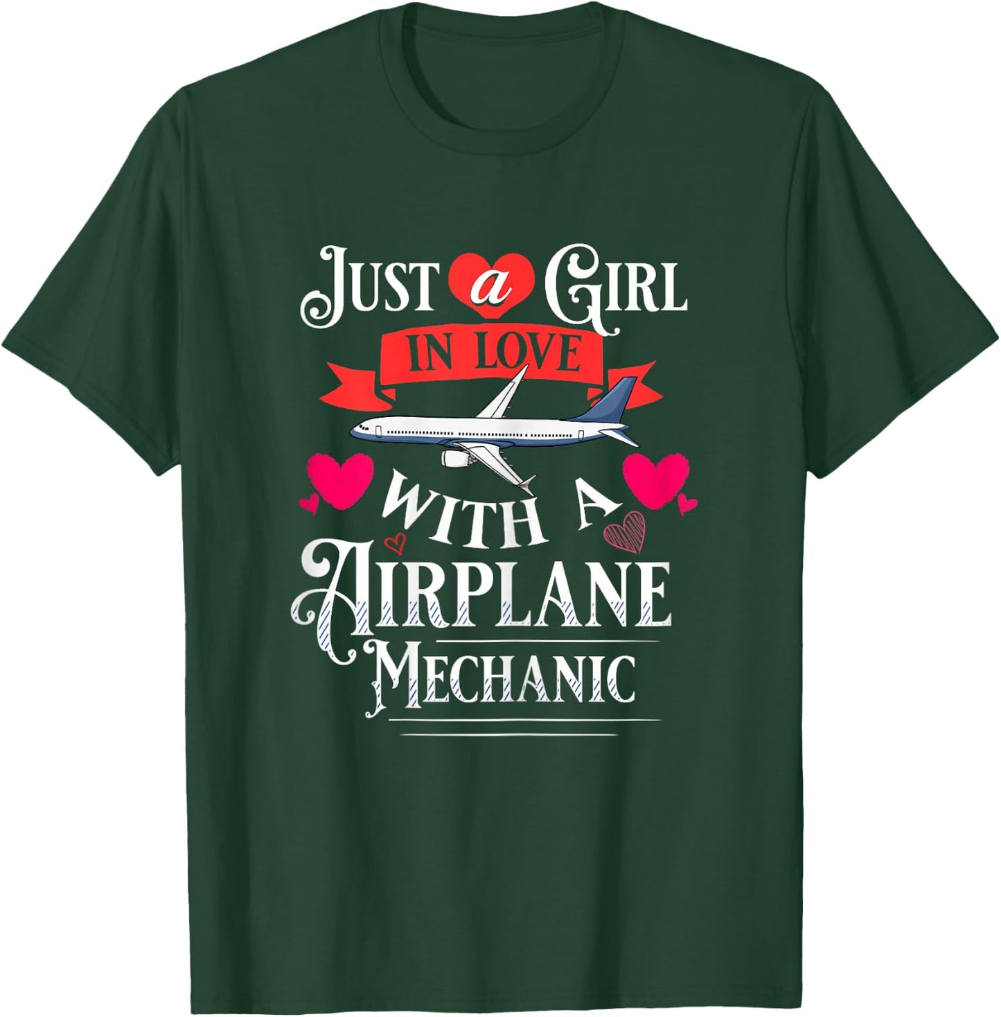 Aircraft Mechanic Wife Airplane Maintenance Technician T-Shirt - T-Shirt | Forest