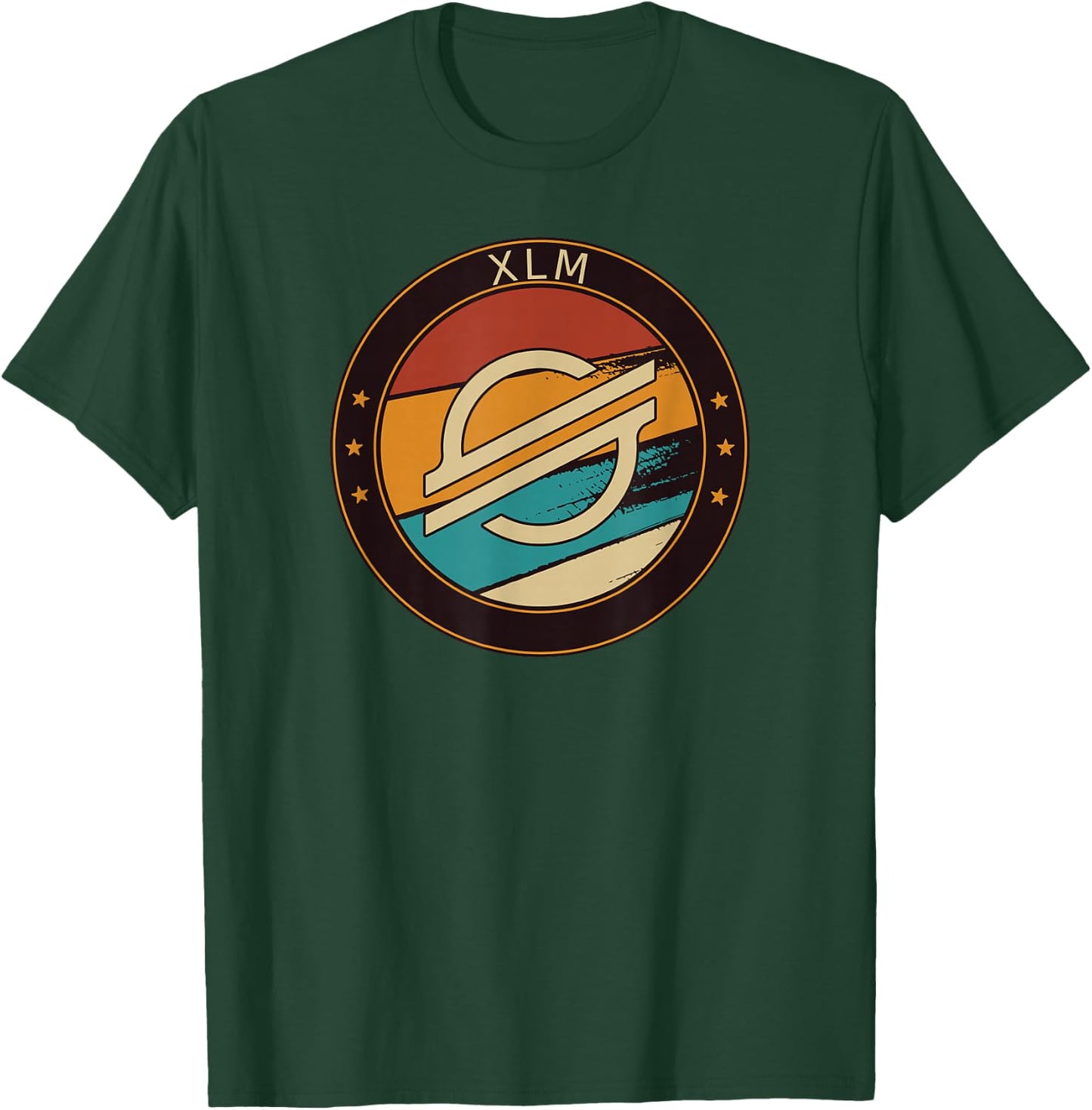 Stellar XLM Vintage Crypto Retro Art Cryptocurrency T-Shirt - T-Shirt | Forest