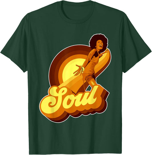 70s Funk Afro Soul T-Shirt - T-Shirt | Forest