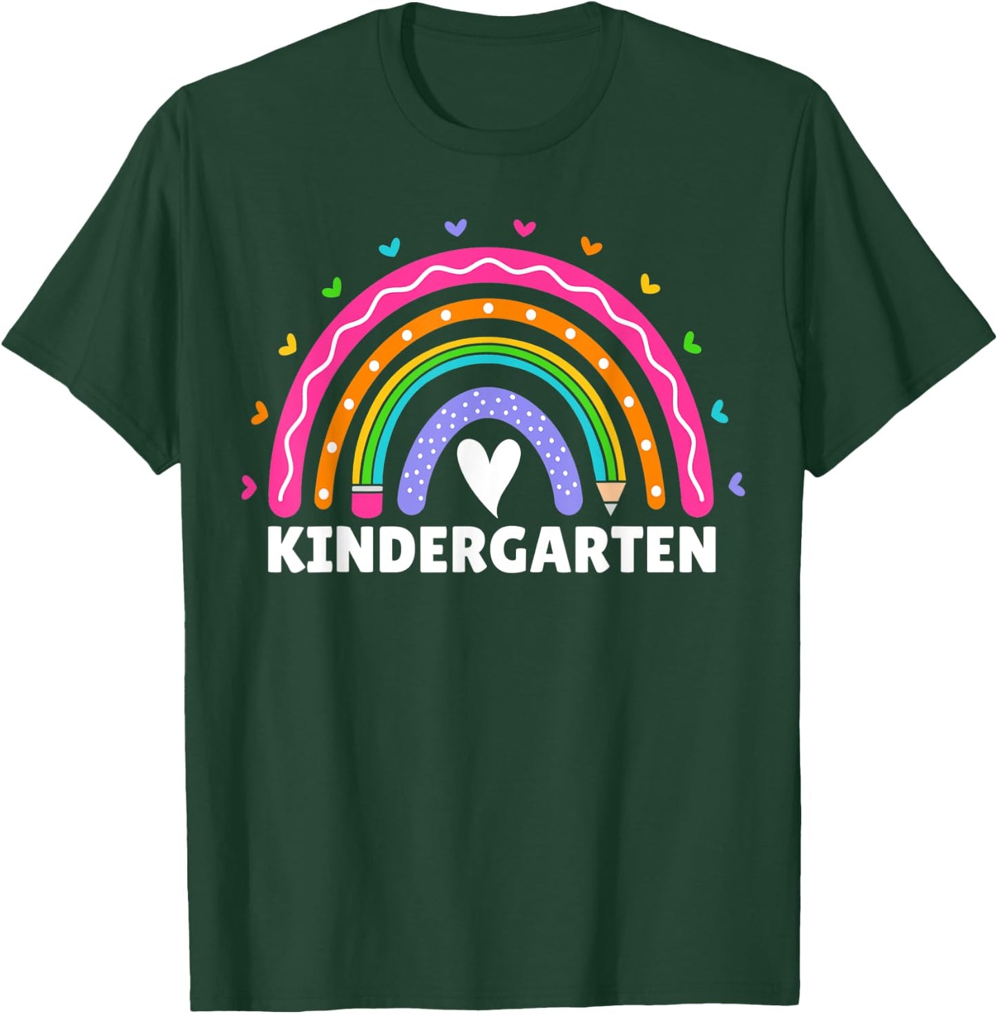 Kindergarten Rainbow For Girls Women Teacher Kinder Squad T-Shirt - T-Shirt | Forest