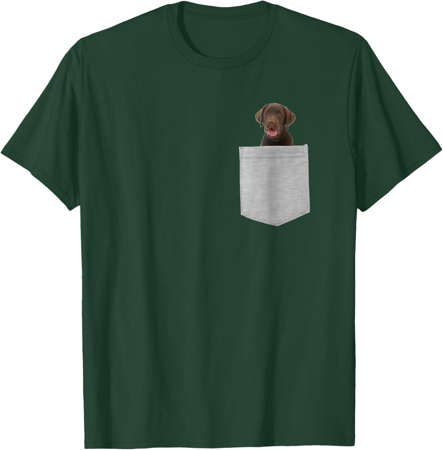 Chocolate Lab Dog In Your Pocket T-Shirt - T-Shirt | Forest