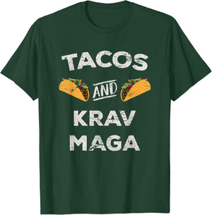 Tacos and Krav Maga Distressed Krav Maga T-Shirt - T-Shirt | Forest