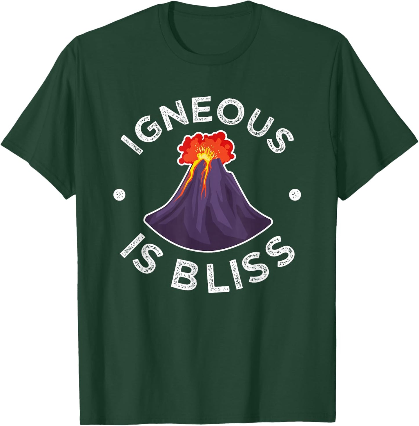 Rock Collector Igneous Is Bliss Volcano Lava Geology Pun T-Shirt - T-Shirt | Forest