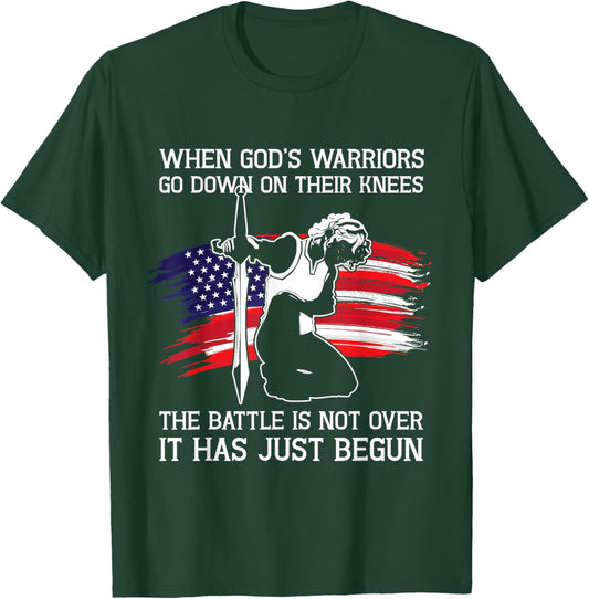 When Gods Warriors Go Down On Their Knees Christian Prayer T-Shirt - T-Shirt | Forest
