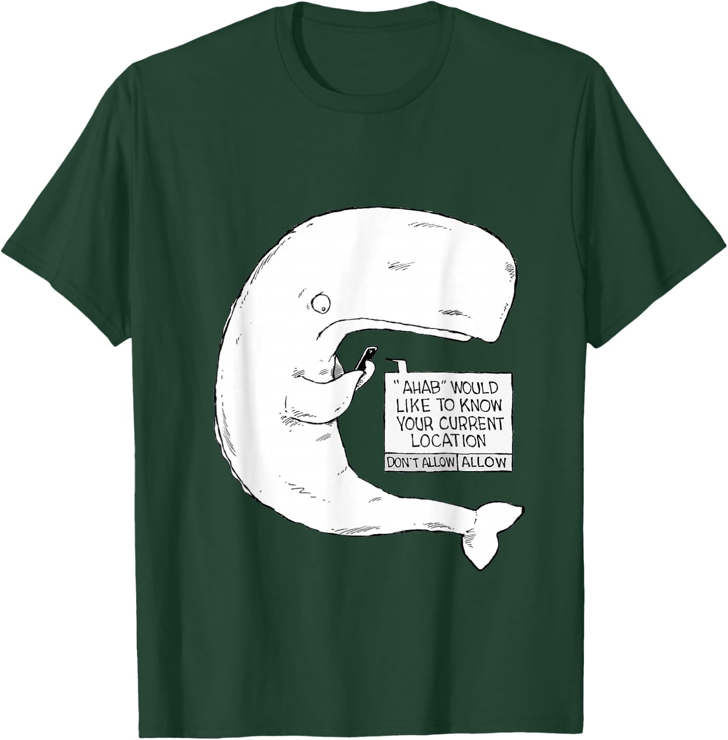 Speed Bump Funny Moby Dick Cartoon T-Shirt - T-Shirt | Forest