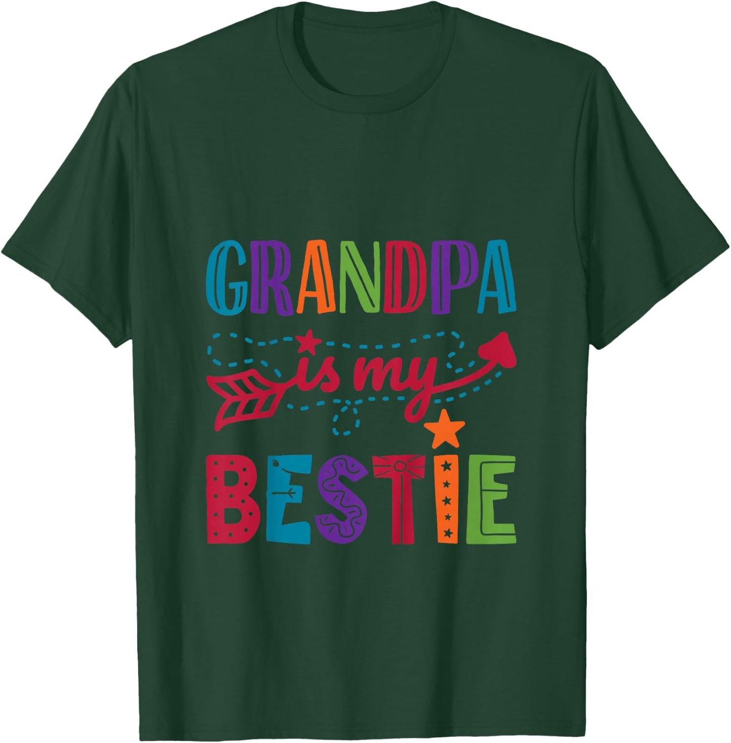 Grandpa Is My Bestie Grandparent Girl Papa Boy Toddler T-Shirt - T-Shirt | Forest