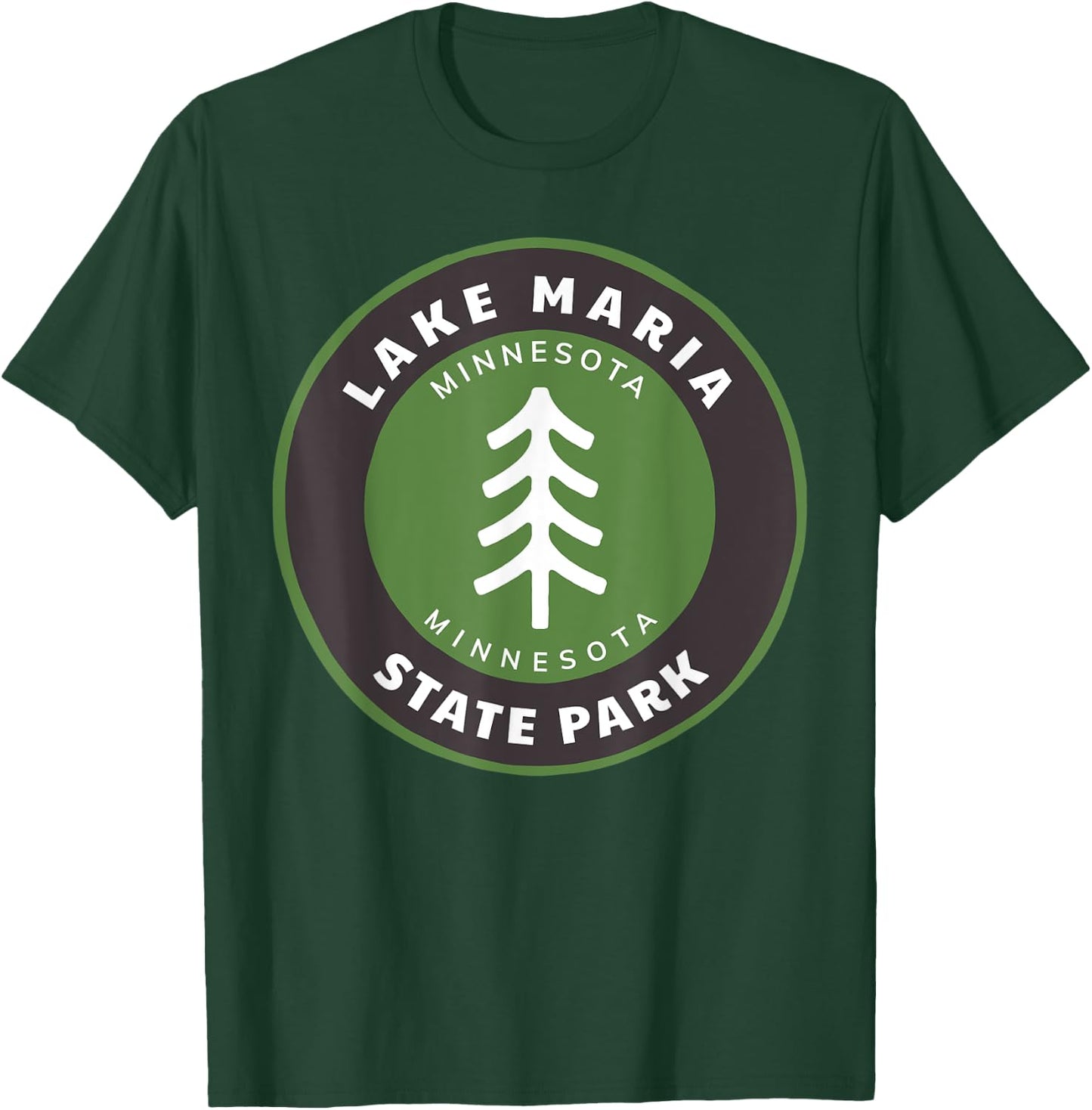 Lake Maria State Park Minnesota MN Forest Tree Badge T-Shirt - T-Shirt | Forest