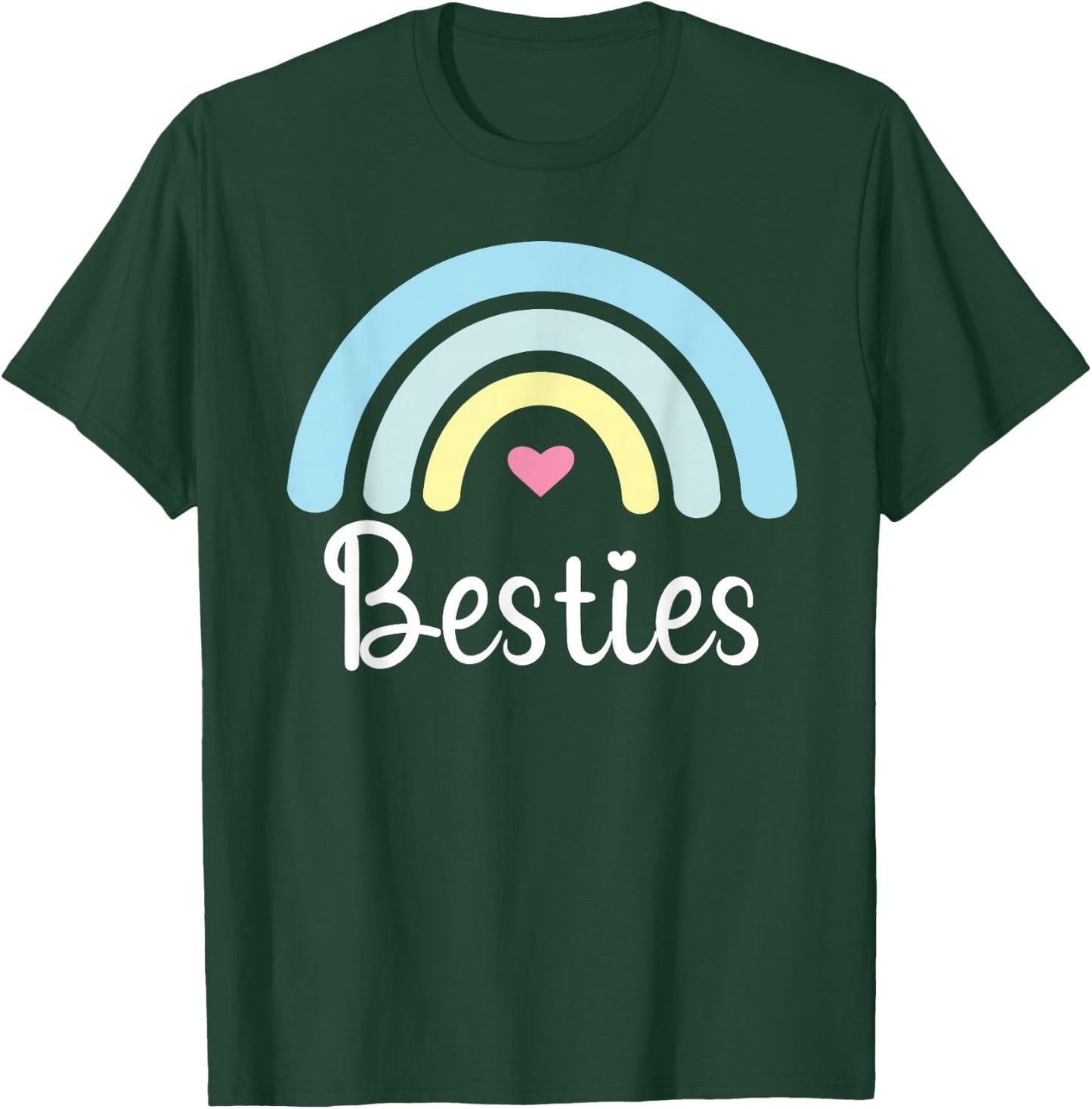 Besties BFF Heart Best Friends Bestie T-Shirt - T-Shirt | Forest