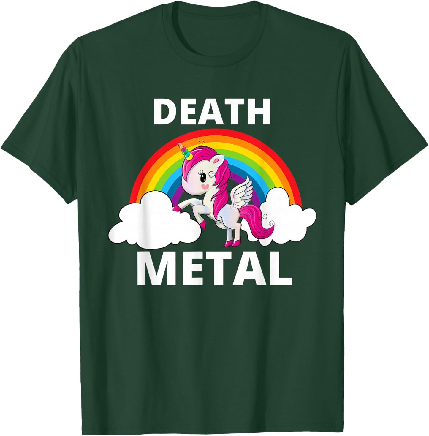 Death Metal Unicorn Rainbow Heavy Metal T-Shirt - T-Shirt | Forest
