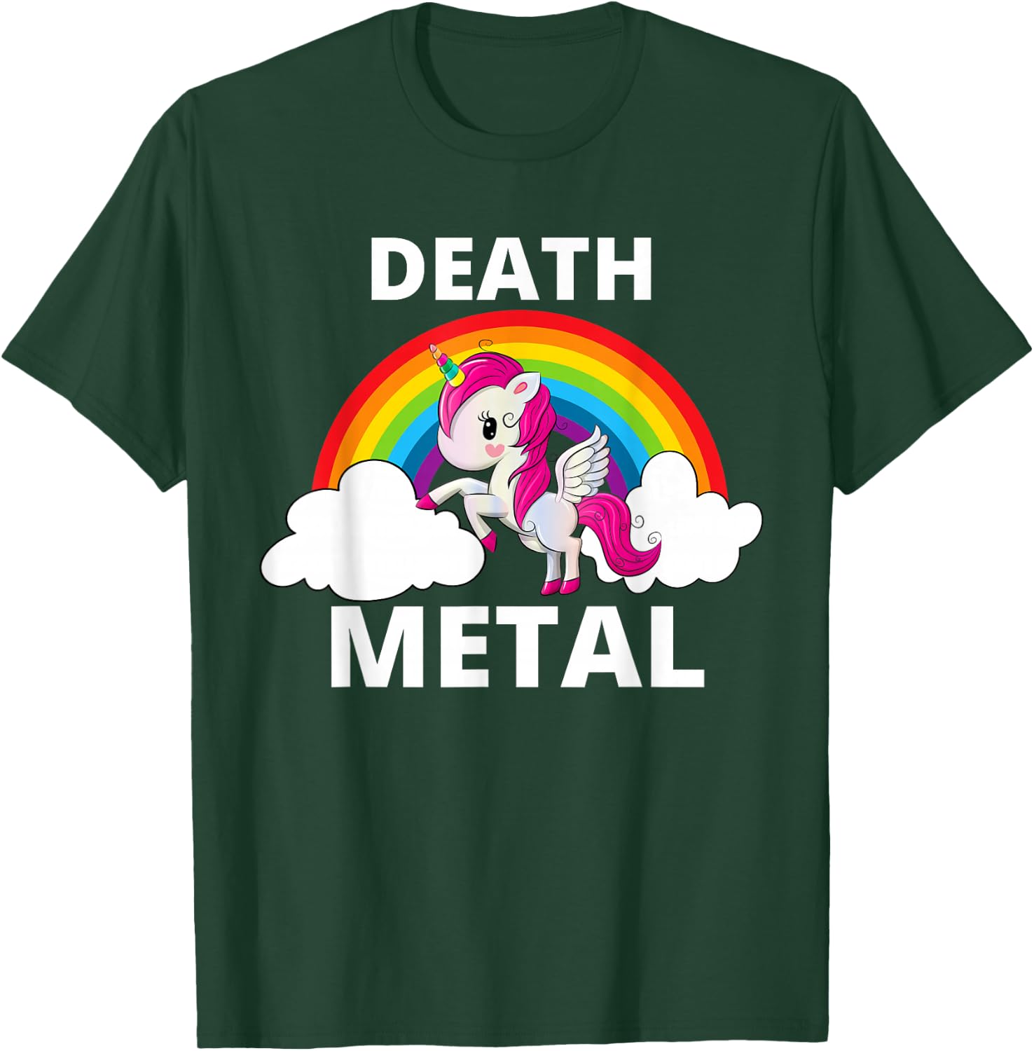 Death Metal Unicorn Rainbow Heavy Metal T-Shirt - T-Shirt | Forest