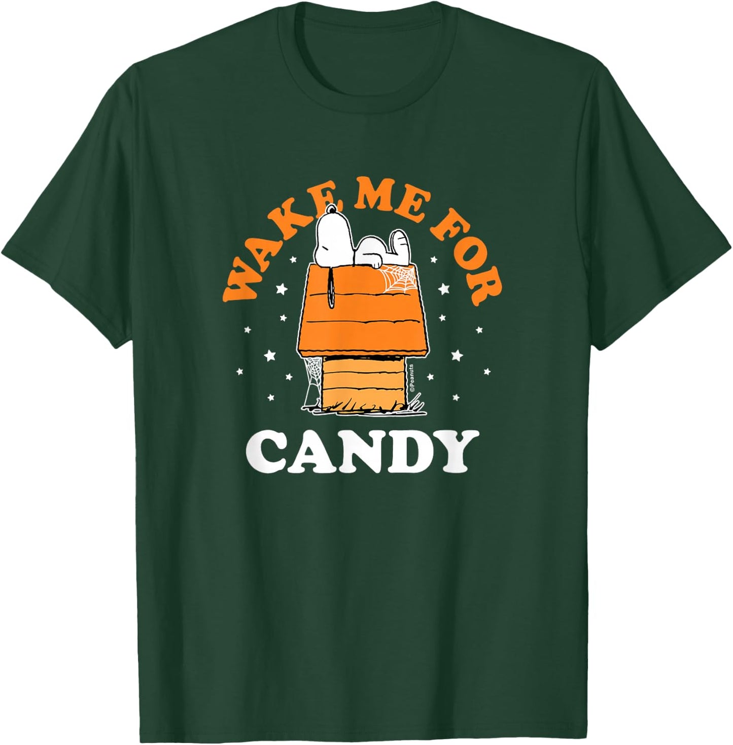 Peanuts - Snoopy Halloween House Wake Me For Candy T-Shirt - T-Shirt | Forest