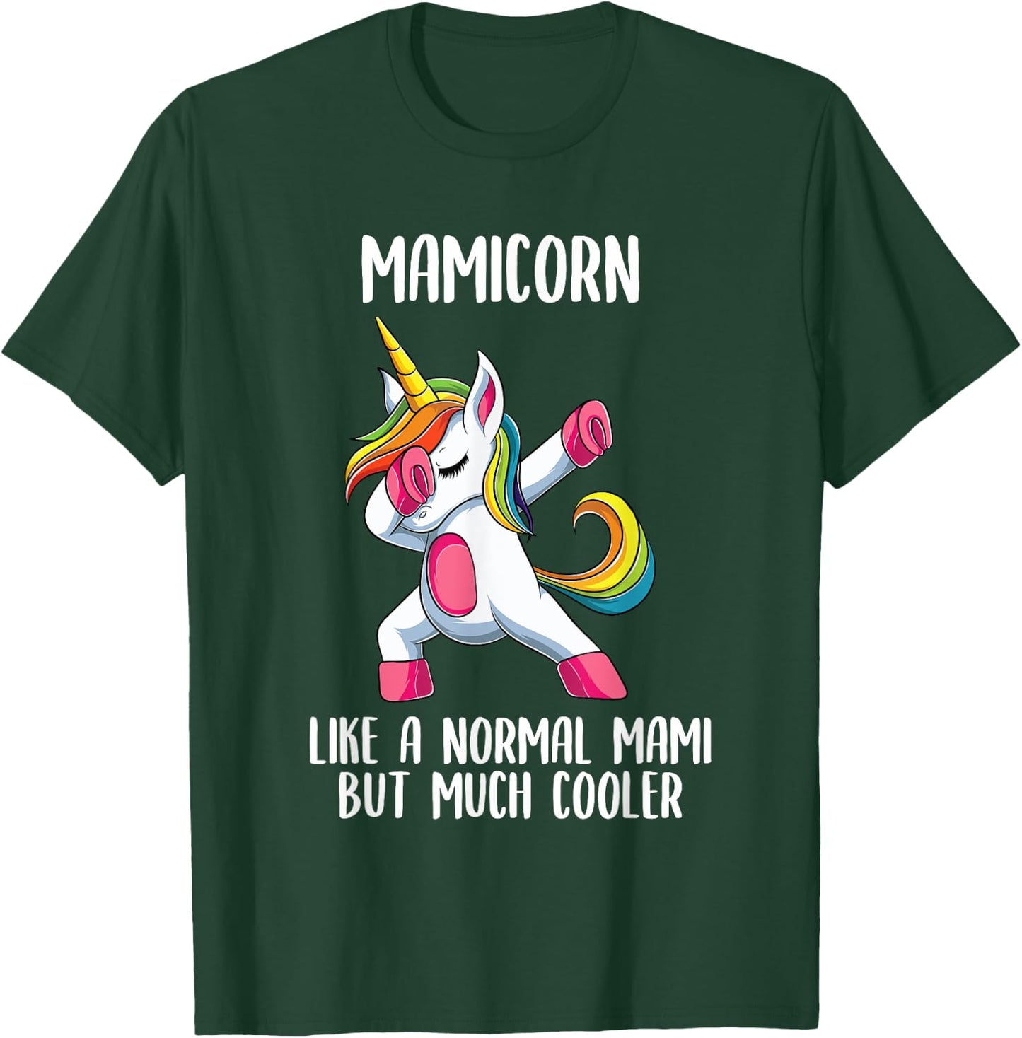 Unicorn Mami Girl Birthday Party Apparel MamiCorn Cute T-Shirt - T-Shirt | Forest