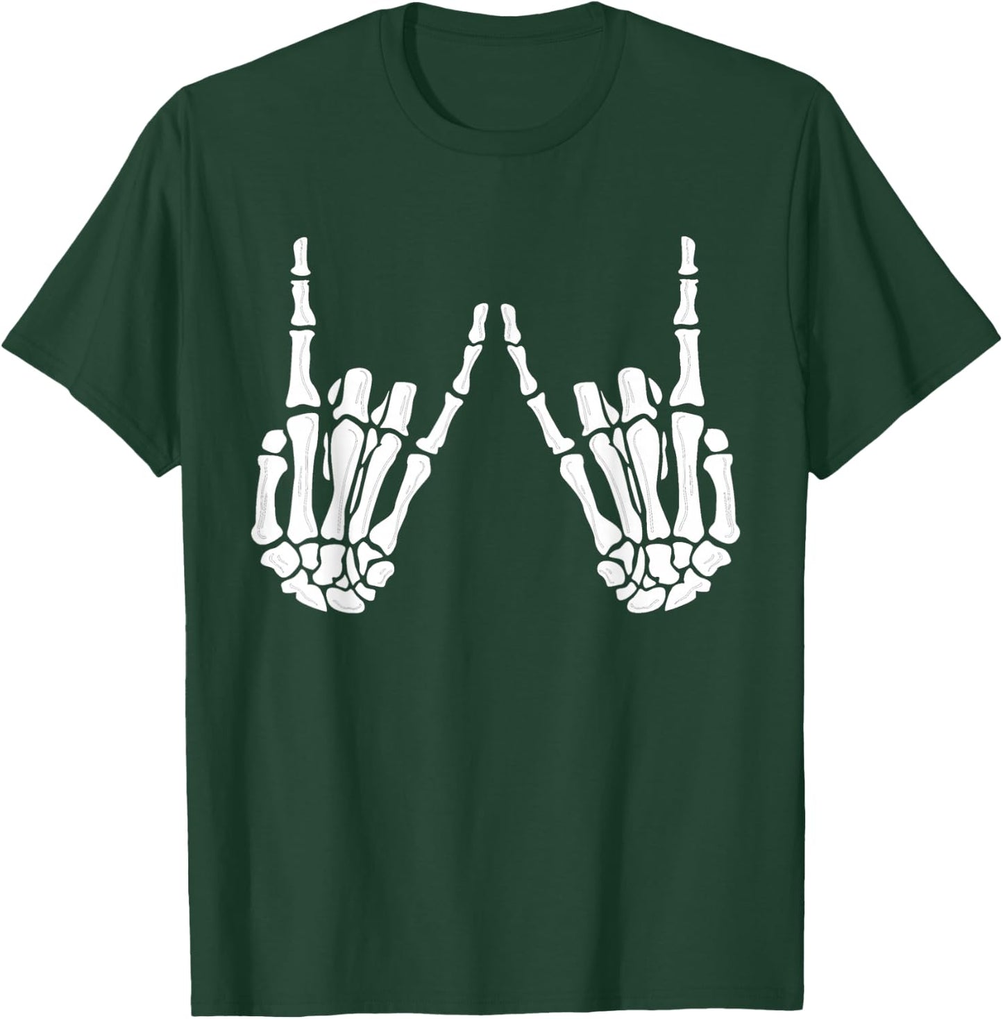 Skeleton Hands Gothic Rocker Hands Halloween Rock Music T-Shirt - T-Shirt | Forest