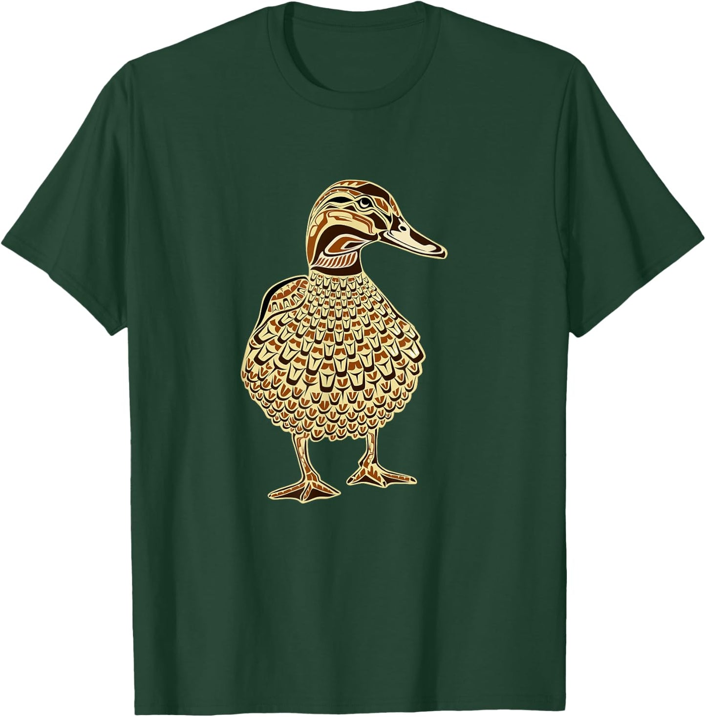 Mallard Duck Bird Lover Northwest Design Native American Art T-Shirt - T-Shirt | Forest
