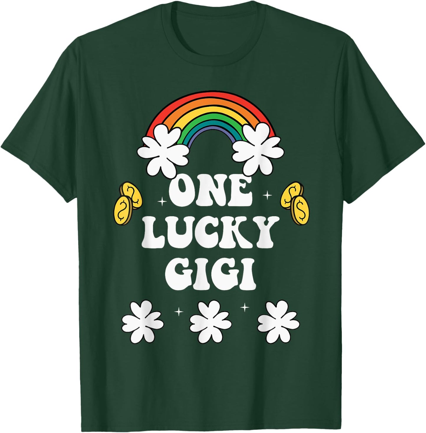 One Lucky Gigi Funny St Patricks Day Lucky Irish shamrock T-Shirt - T-Shirt | Forest