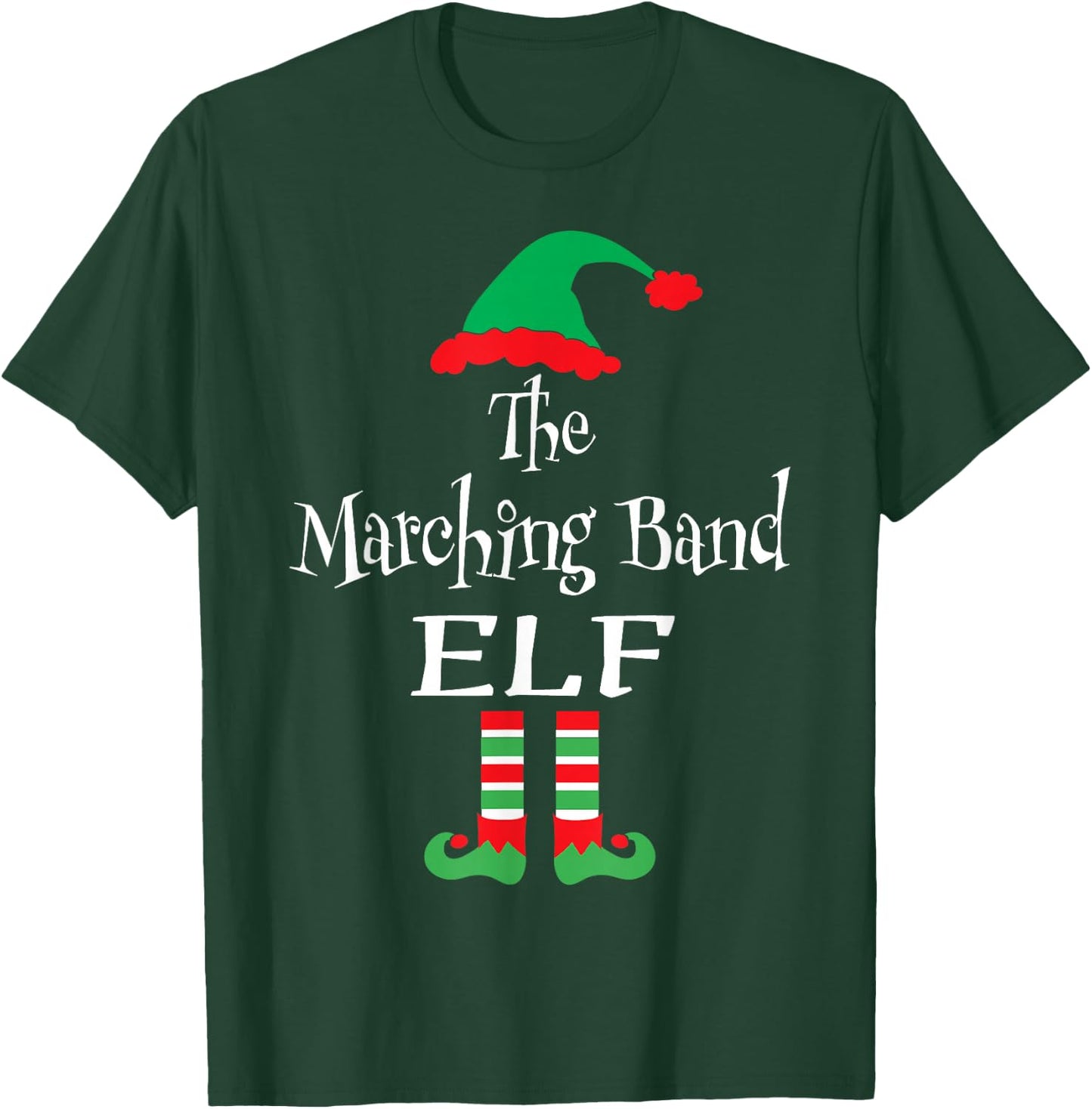 Funny Christmas The Marching Band Elf Shirt Teens Kids Gift T-Shirt - T-Shirt | Forest