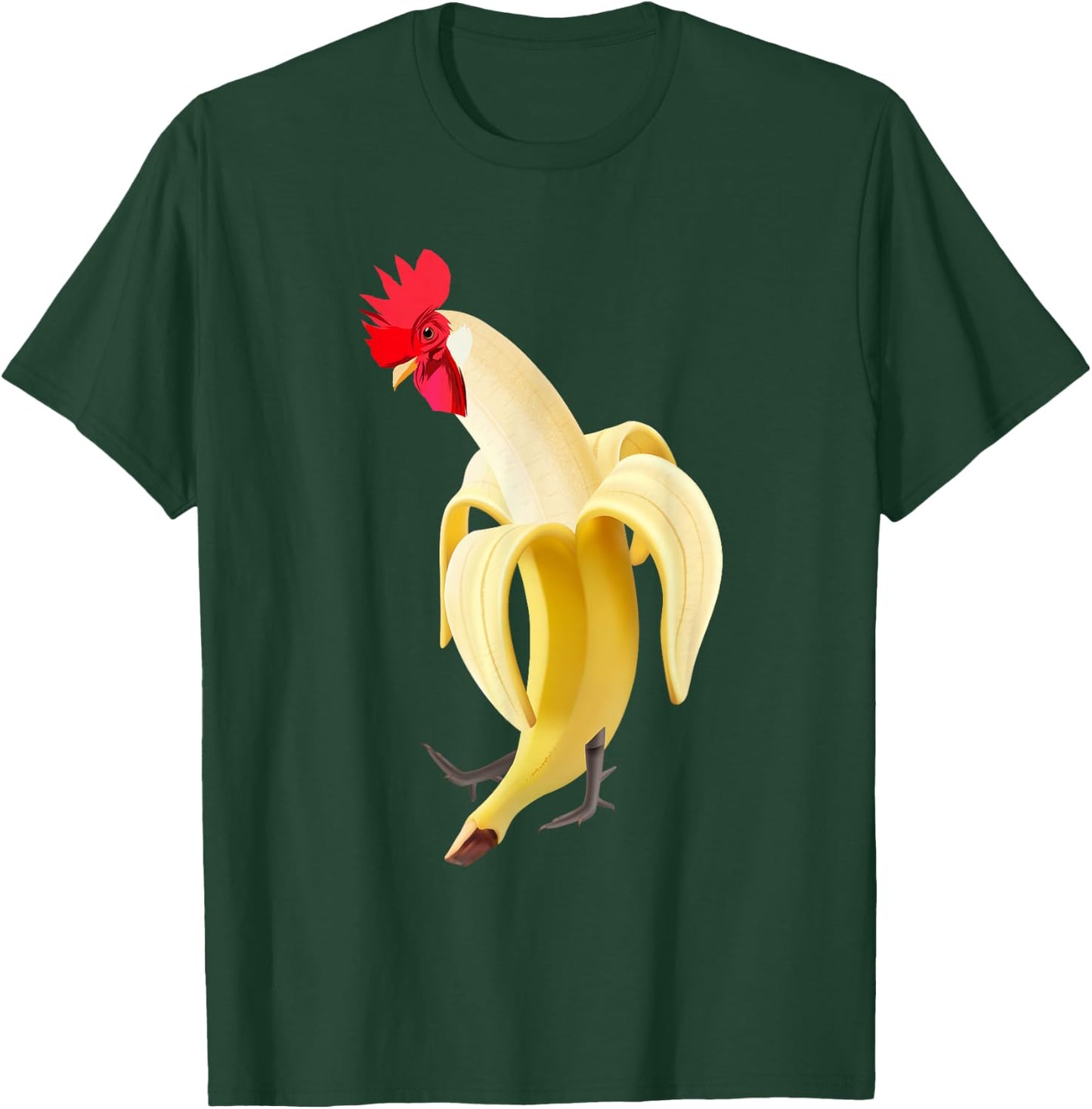 Funny Rooster Cockerel Chicken in Banana T-Shirt - T-Shirt | Forest