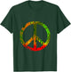 Rasta Reggae Peace Sign Splash Hippie Symbol Rastafarian T-Shirt - T-Shirt | Forest