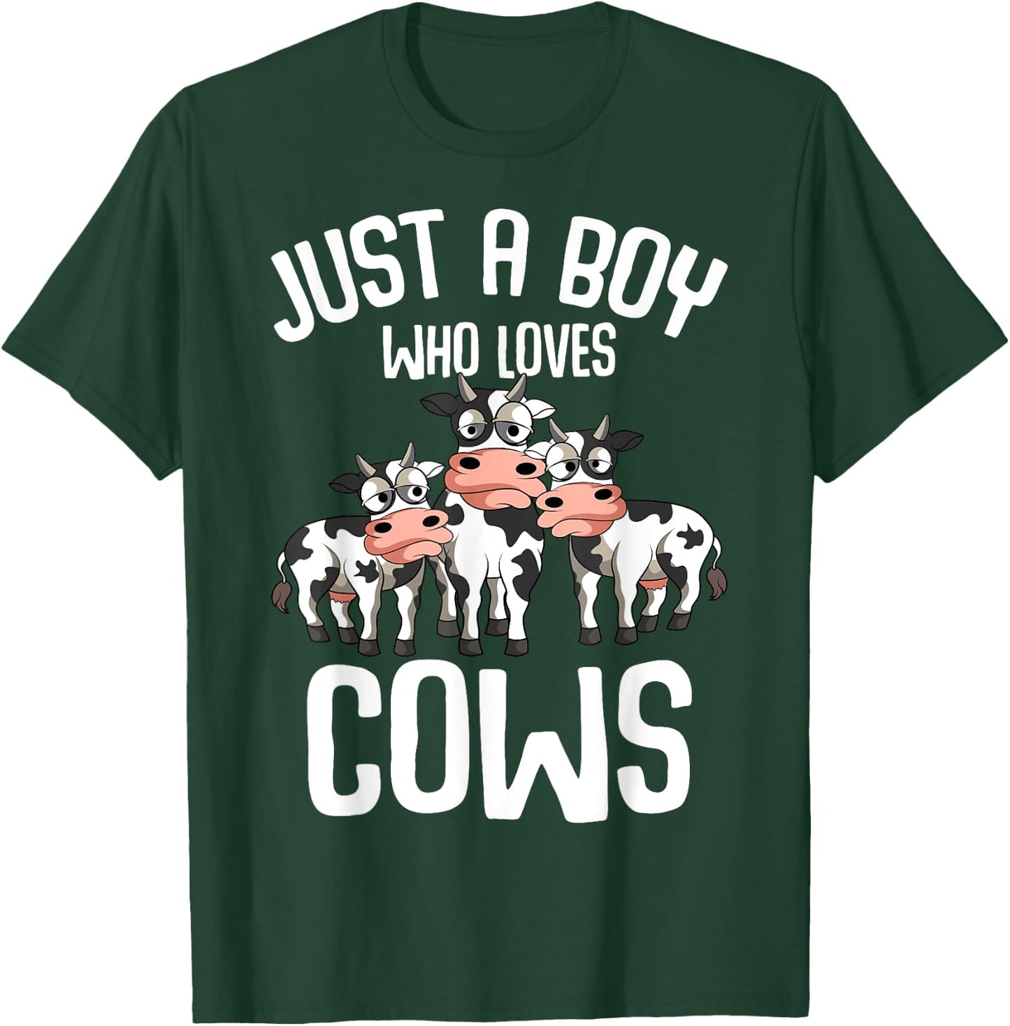 Just A Boy Who Loves Cows Farmers Cow Kids Toddler Boys T-Shirt - T-Shirt | Forest
