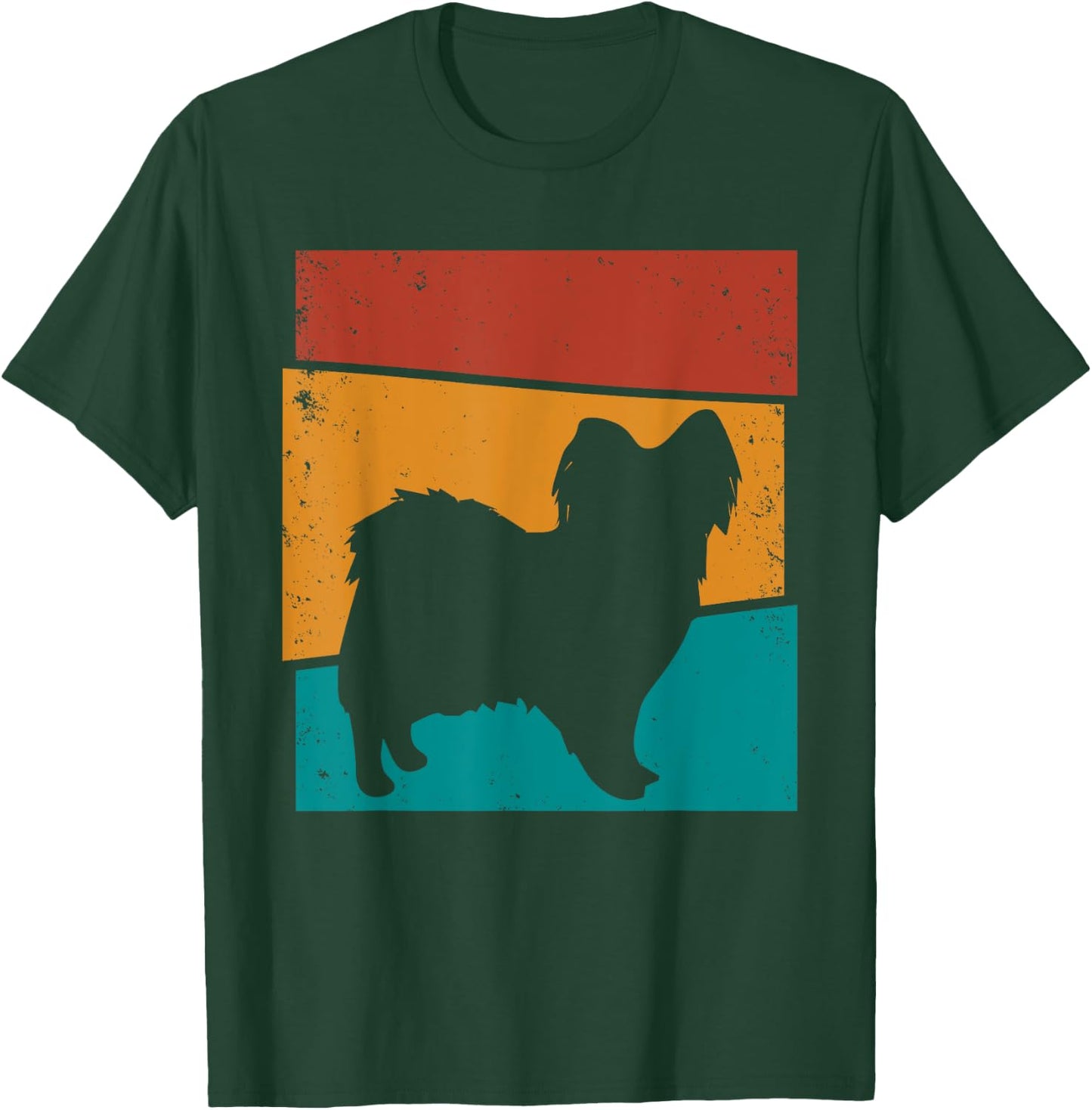 Retro Papillon Dog I Papillon Art I Papillon Dog T-Shirt - T-Shirt | Forest