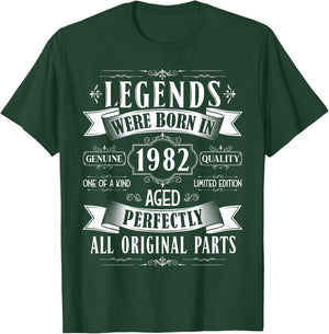 Legends Born In 1982 43rd Birthday 43 Years Old Bday Men T-Shirt - T-Shirt | Forest