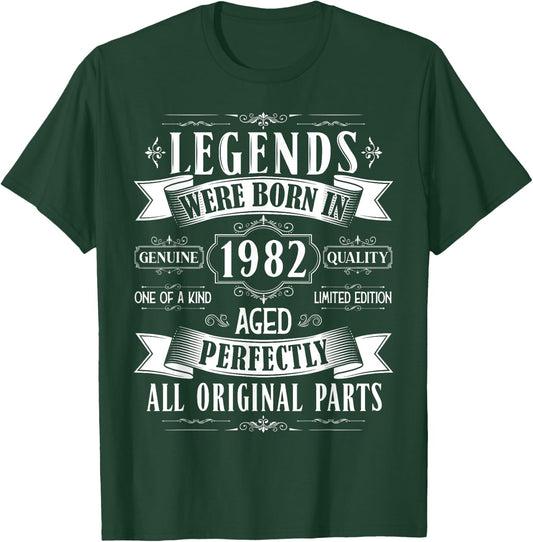 Legends Born In 1982 43rd Birthday 43 Years Old Bday Men T-Shirt - T-Shirt | Forest