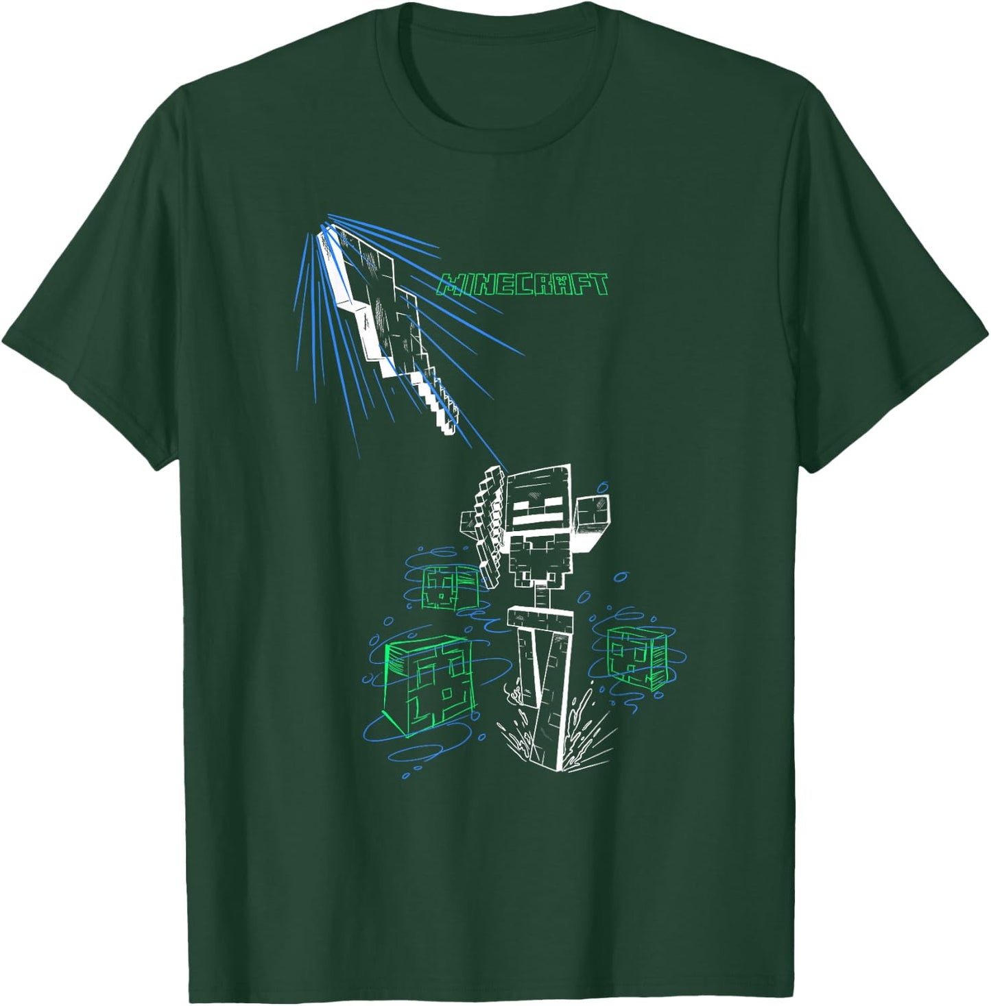 Minecraft Skeleton Arrow Shot Logo T-Shirt - T-Shirt | Forest