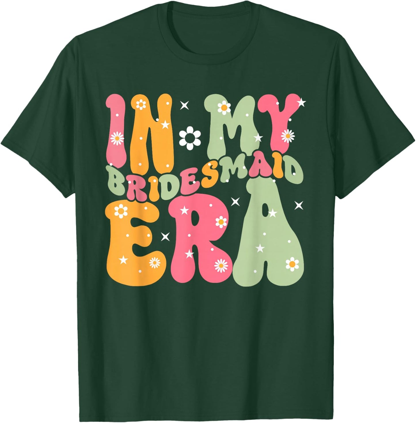 Maid of Honor in My Bridesmaid Era Groovy Bachelorette T-Shirt - T-Shirt | Forest