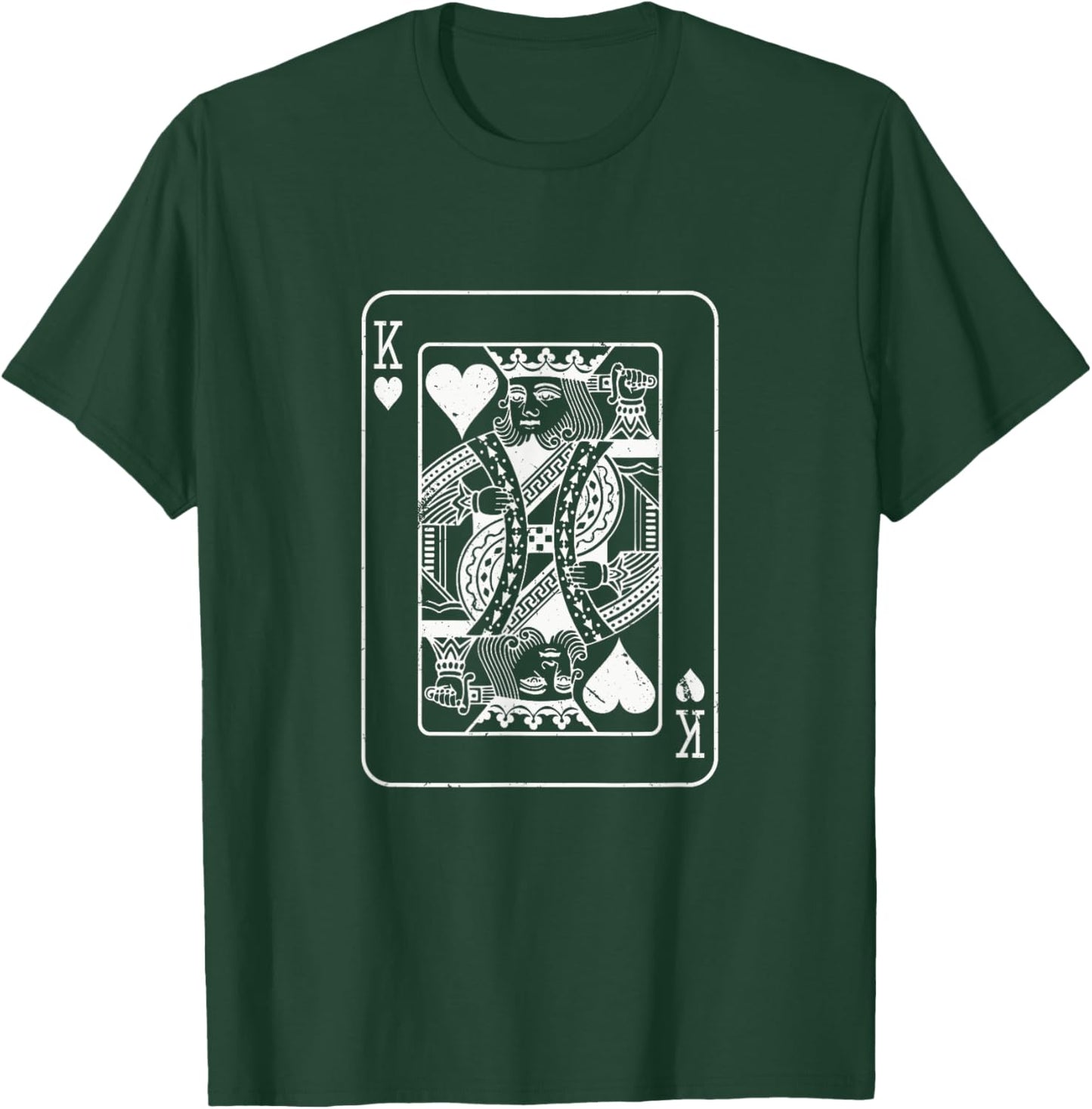 Heart King Playing Card - Poker Skat Double Head Wedding Couple T-Shirt - T-Shirt | Forest