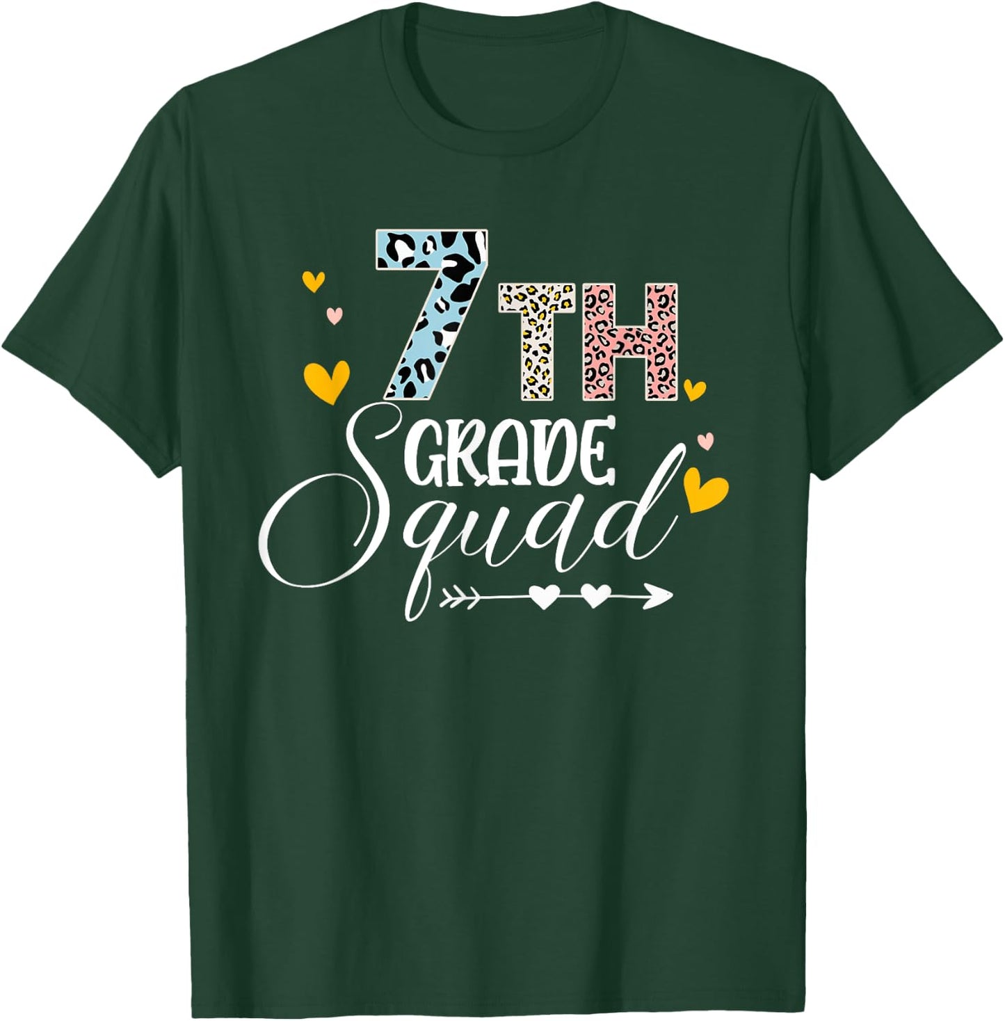 Hello Seventh Grade Squad Leopard Back To School Teacher Kid T-Shirt - T-Shirt | Forest