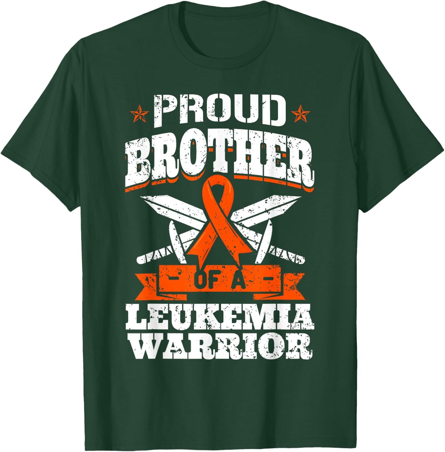Proud Brotther Of A Leukemia Warrior Bro Awareness Ribbon T-Shirt - T-Shirt | Forest