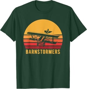 Biplane Barnstorming Shirt, Retro Barnstormer Gift T-Shirt - T-Shirt | Forest