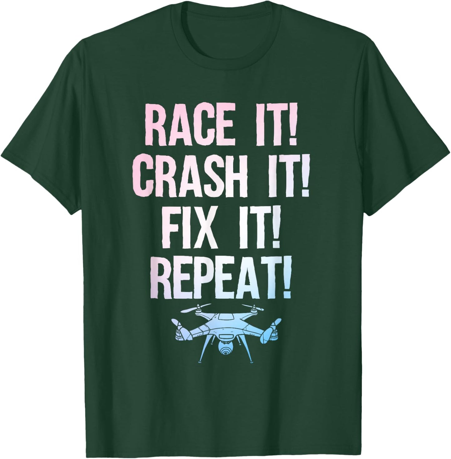 Funny Drone Art Women Boys Drone Racing Drone Pilot T-Shirt - T-Shirt | Forest