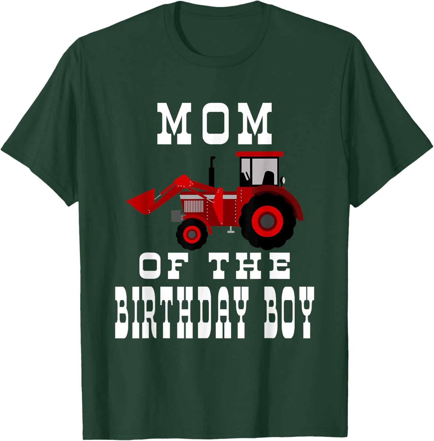 Mom of the Birthday Boy Red Farm Tractor Matching Party T-Shirt - T-Shirt | Forest