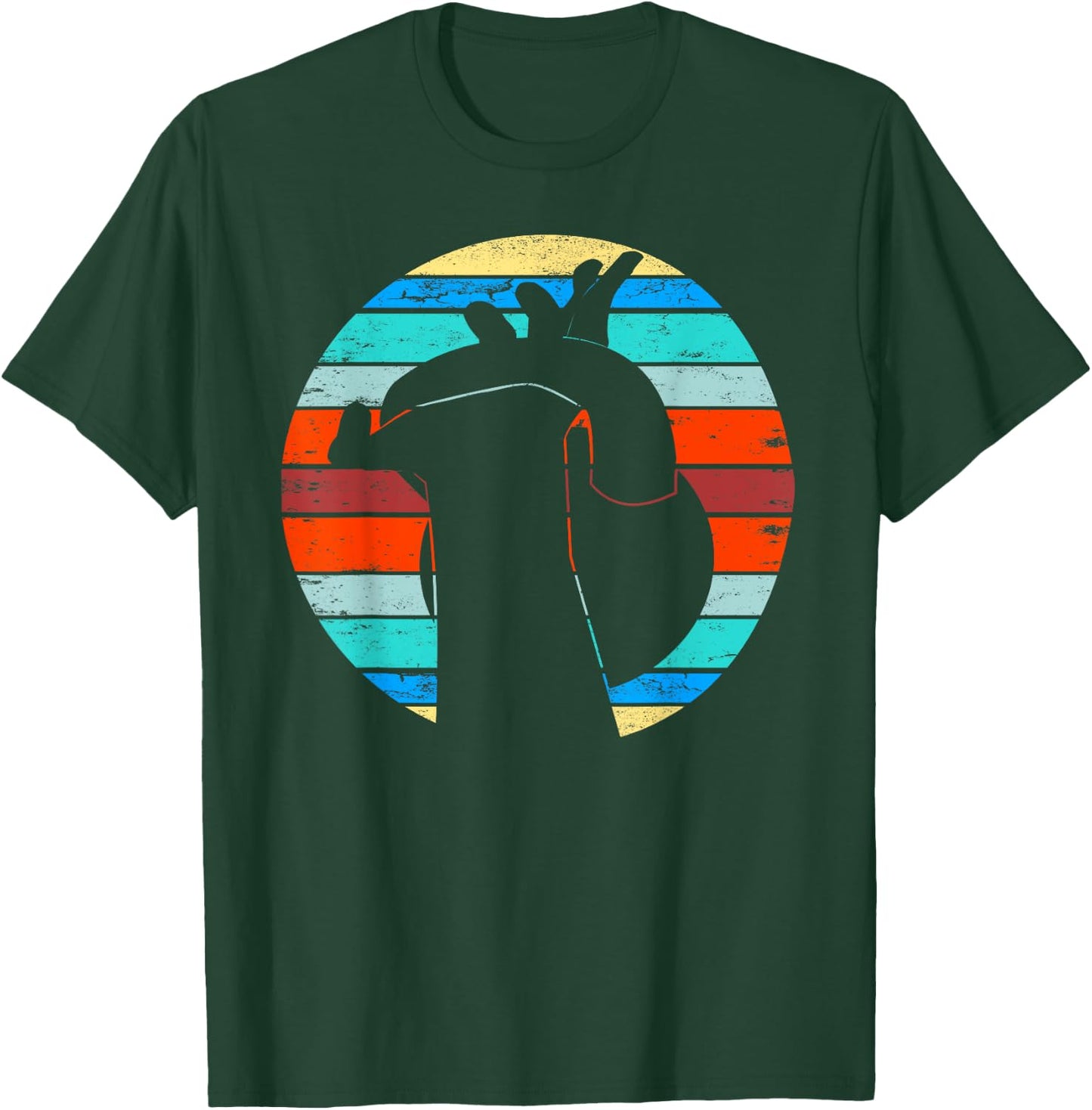 Vintage Workout Kettlebell Retro Sunset Gym Fitness Gift T-Shirt - T-Shirt | Forest