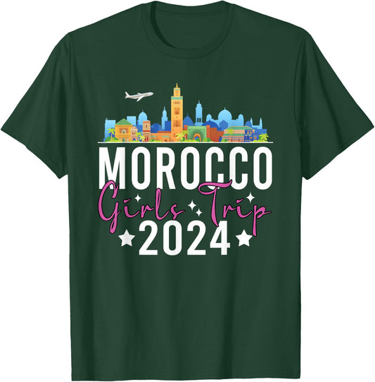 Morocco Girls Trip 2024 Summer Vacation Bachelorette Holiday T-Shirt - T-Shirt | Forest