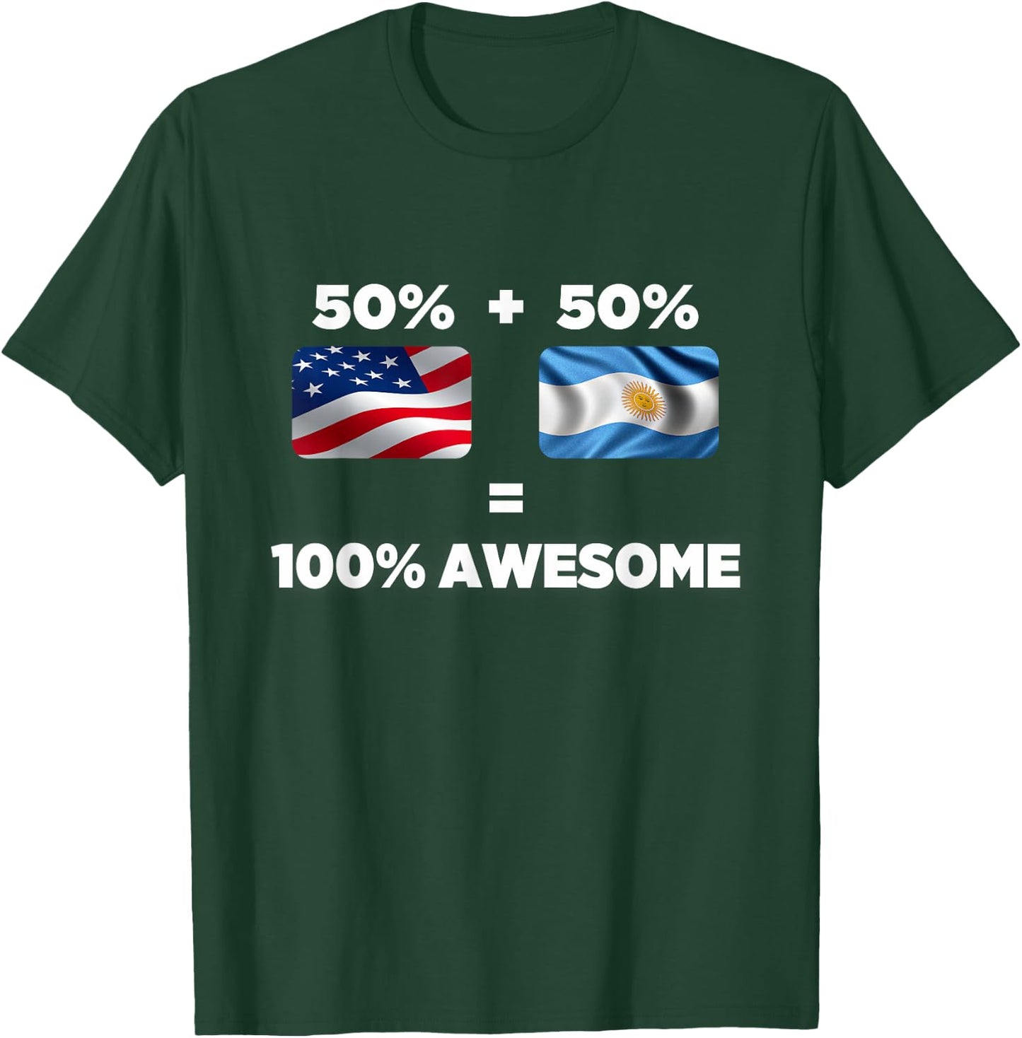 Half American Half Argentinian Totally Awesome T Shirt T-Shirt - T-Shirt | Forest