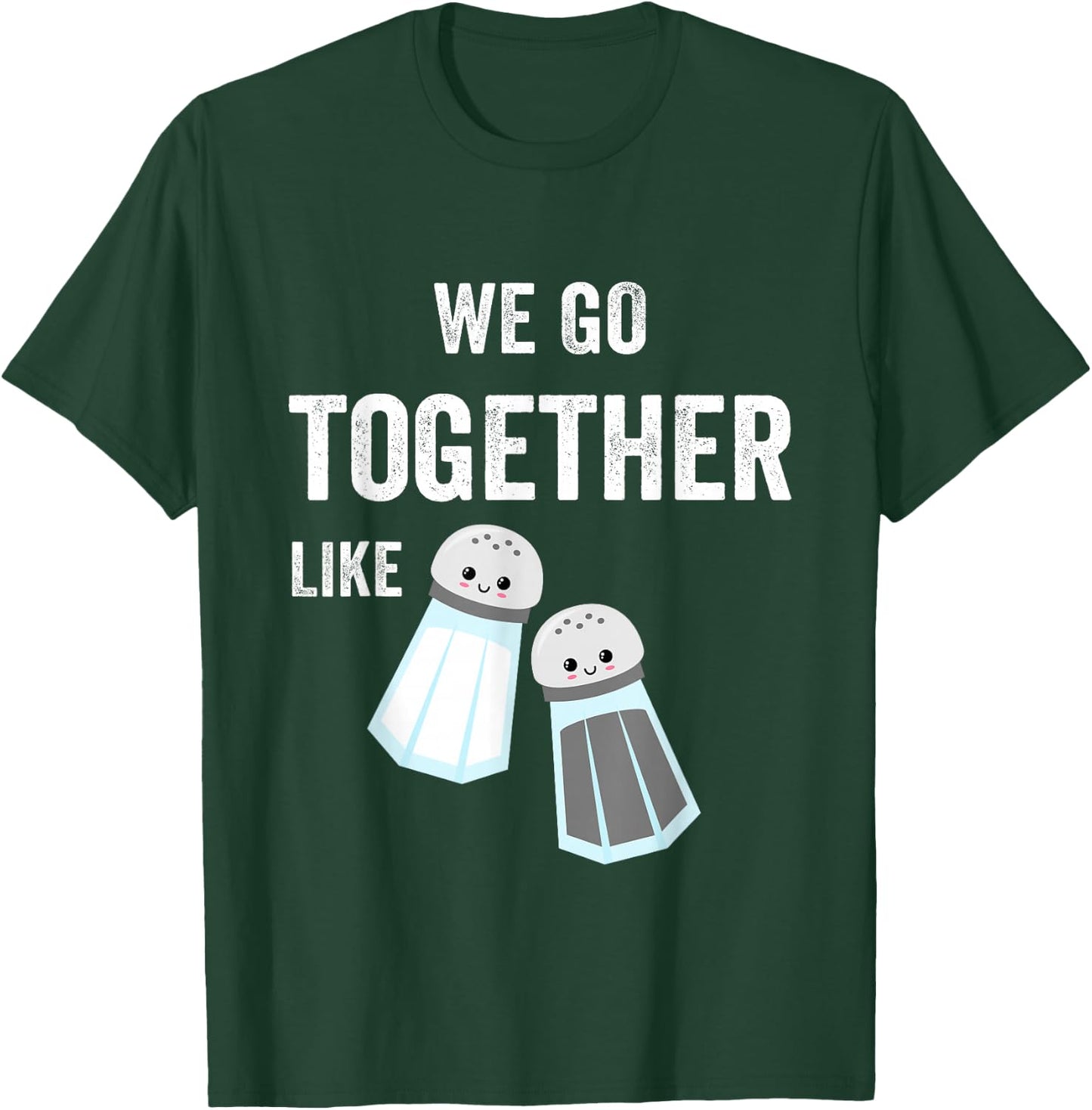 Salt and Pepper Matching Couples PJs Bestie 2 Best Friends T-Shirt - T-Shirt | Forest
