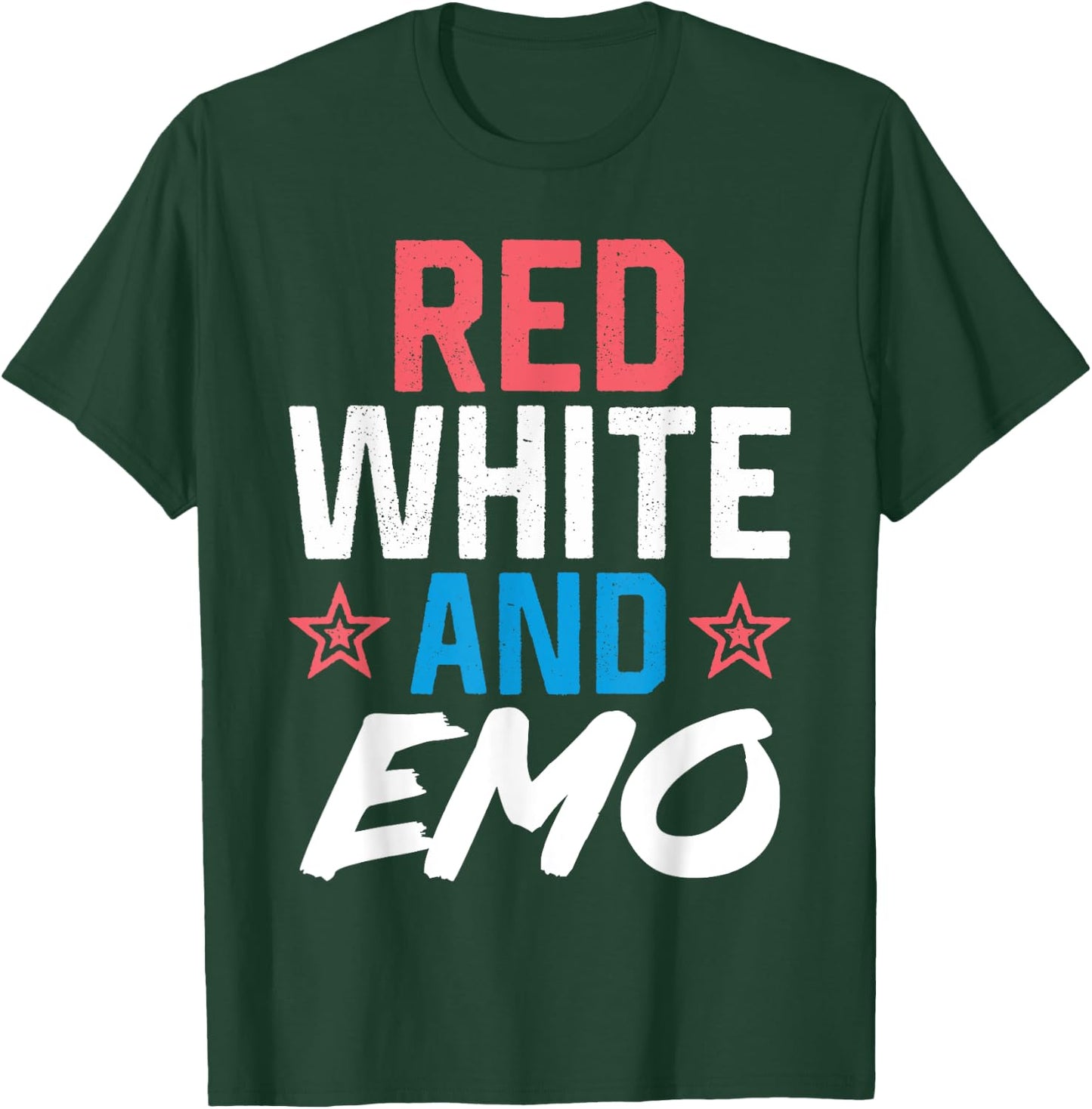 Red White And Emo 4th Of July Merica USA American Emo Women Men T-Shirt - T-Shirt | Forest